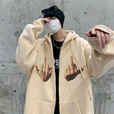 直播品质360克重磅美式印花加厚宽松连帽卫衣开衫外套KS113-特P45，男装卫衣，电商A486