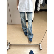 【有货】NZ455HH-特P42冰蓝闪电纹水洗牛仔裤男女直筒裤子，男装牛仔裤，星座1007（原301D）