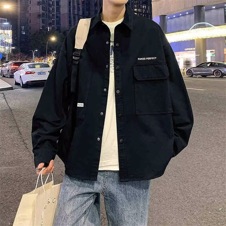 网络图现货美式复古印高街潮牌花工装夹克翻领衬衫JVT01-P55,男装夹克,星座715-7