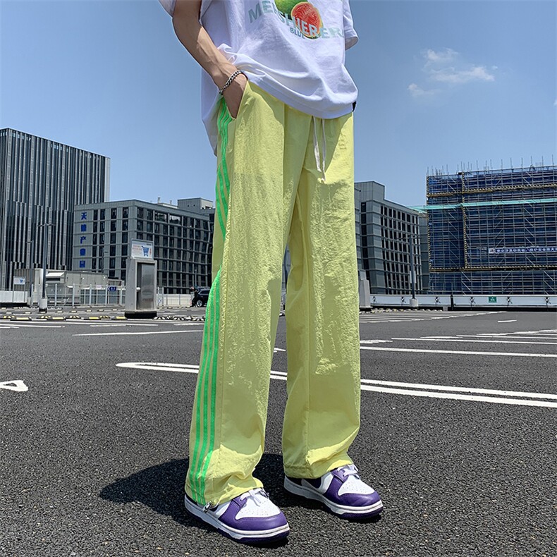 多巴胺夏季薄款休闲裤男女韩版潮三条杠2024新款ins长裤K5482-P35,男装休闲裤,星座412-3