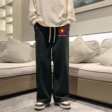 华夫格运动裤男大码抽绳休闲裤卫裤HK78257-P35加绒款P45，男装休闲裤，电商A040