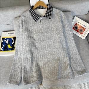 现货！美式Polo衫男女款长袖坑条休闲T恤上衣-LK80222-特批30图片