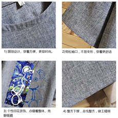 风复古亚麻短袖男棉麻t恤男半袖砖墙挂拍ZT71291-P35，男装T恤，电商A040A