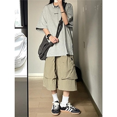 D1089-P35新款工装速干短裤男夏季日系男生运动五分裤潮-网图现货，男装牛仔裤，星座603-2