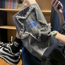 5501牛仔裤宽松直筒直脚百搭五分裤青春流行男水洗新款潮流，男装牛仔裤，星座308A-1（原309B-1）