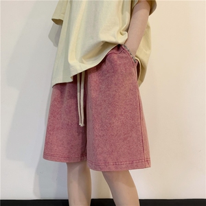 春夏新款重磅纯棉水洗拼接短裤M~5XL XZ604-DK101-P45控58图片