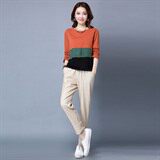 时尚长袖修身2021年春季两件套圆领，女装套装/套裙，丽影随形