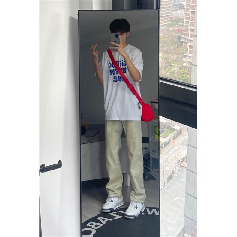烟灰色牛仔裤男秋冬新款加绒直筒裤cleanfit显高美式高街弹力裤子,男装牛仔裤,星座310A-4
