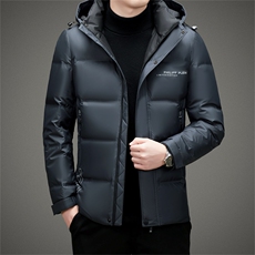 90绒中青年可脱帽羽绒服外套男2024冬新款加厚短款面包羽绒服夹克，男装羽绒服，钱塘723