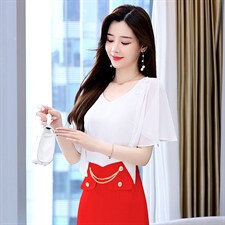 夏季2025新款女休闲网红炸街减龄无袖上衣百褶阔腿裤裙，女装衬衫，火爆靓佳人