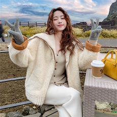新款2025冬季新款韩系毛毛海军领外套7833-P215-K328，女装短外套，2C057
