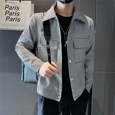 312A-5-2203-P105春秋千鸟格社会小伙夹克外套潮流韩版上衣H，男装夹克，星座312A-5