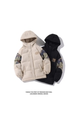 2024冬季新款港风白底大码绣花小熊棉衣M-5XHM23927-特P105，男装棉衣，电商A022