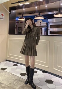 小披肩西装连衣裙图片