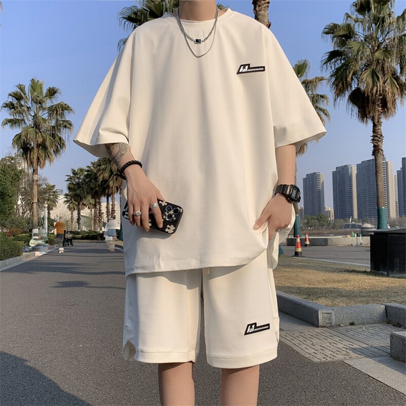 短袖t恤套装男士夏季薄款休闲运动一套搭配衣服男装夏装体恤，男装休闲套装，星座506