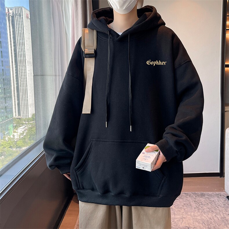 秋季重磅华棉男士宽松时尚ovsise连帽卫衣XZ310B-W343-P50加绒P60,男装卫衣,星座313B-2