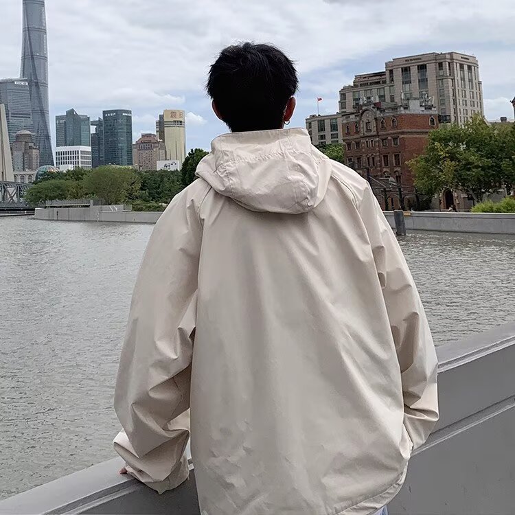 TH0837-P45连帽冲锋衣潮流慵懒文艺ins流行简约原宿时尚气质新款,男装夹克,电商C233