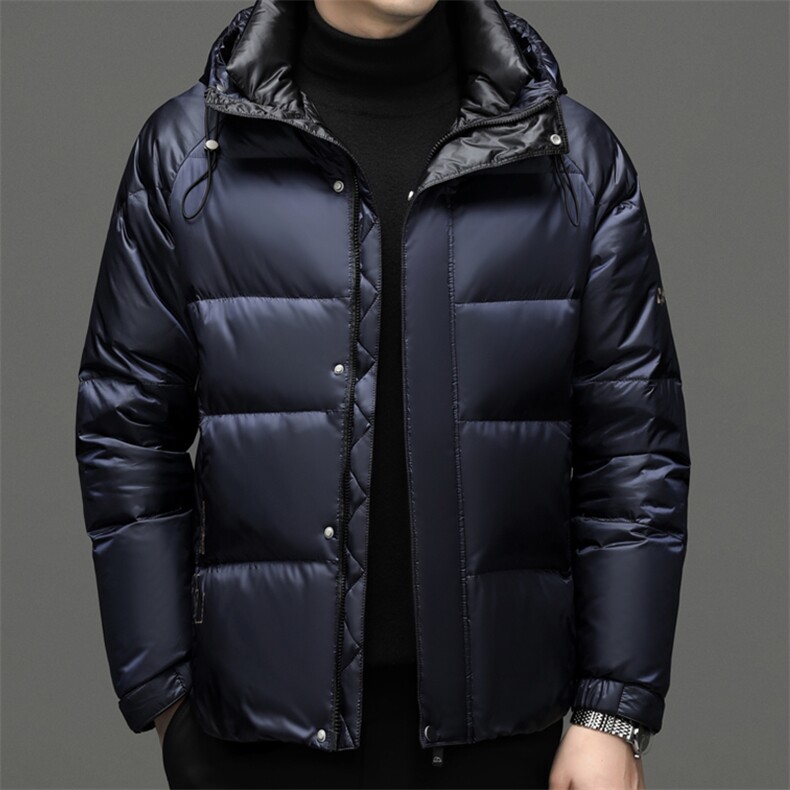 羽绒服男冬季中年休闲连帽加厚男装上衣保暖白鹅绒爸爸冬装外套,男装羽绒服,电商B212（原钱塘6029）