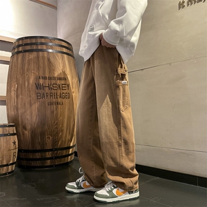 美式复古牛仔裤宽松直筒裤男潮牌工装做旧休闲长裤子N05099-P45图片
