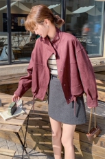 红高级感休闲短外套女2025春季新款韩版小个子减龄炸街夹克，女装短外套，2C236