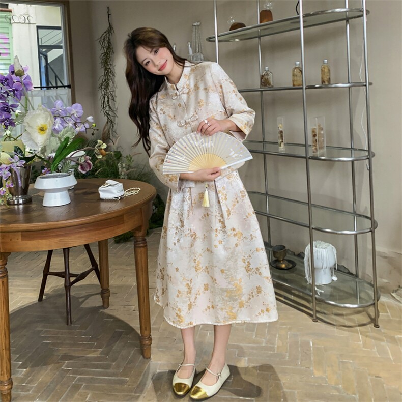 女长袖2026年春季纽扣成人四季中式女装女士精品套装学，女装套装/套裙，凡歌灵