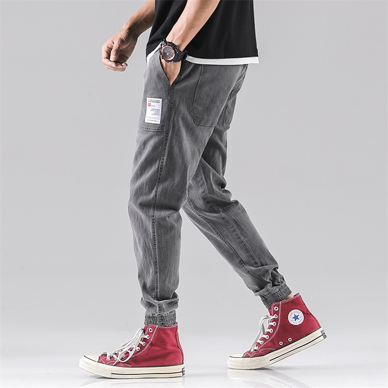 春季牛仔裤男宽松直筒束脚裤韩版潮流百搭工装潮牌长裤子3207，男装牛仔裤，电商A318