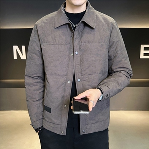 6621-L-4XL-P185标50绒店主秋季男士休闲翻领渲染泼墨羽绒服男图片