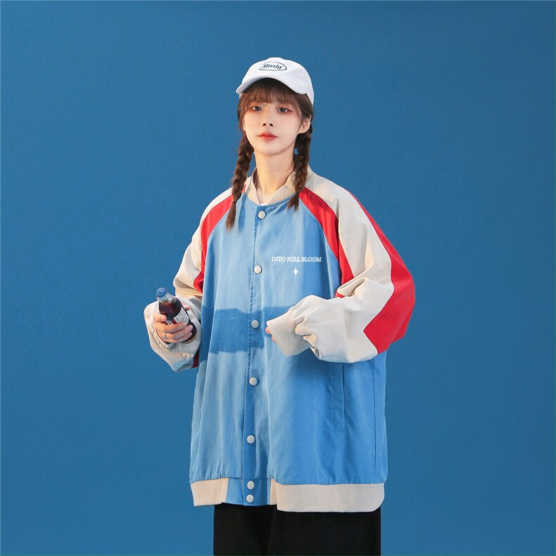 中性风2023秋季新款潮牌图案字母印花情侣棒球服G412p65控88,男装夹克,A247A