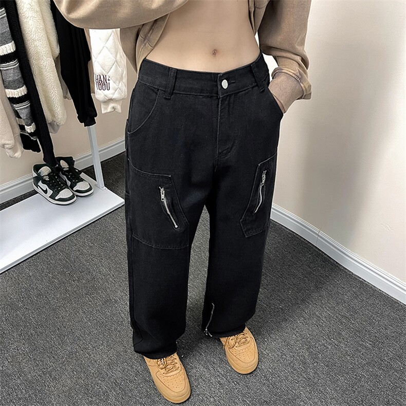 美式ins高街暗黑小众破洞拉链牛仔裤N412-P50,男装牛仔裤,星座308B-1
