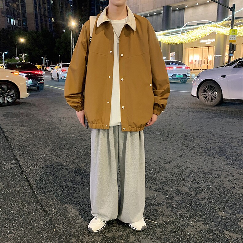 秋季新款宽松夹克男撞色衬衫领上衣外套DSA157B-JK7863-特P70,男装夹克,电商A157B