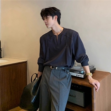 【现货】秋冬V领套头衬衫cleanfit长袖衬衣CS08018特P50，男装衬衫，星座1004（原星座815-3）