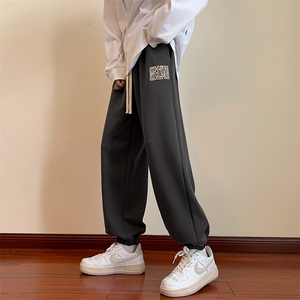 KP600 P48新款港风休闲裤男包边包条宽松大码束脚卫裤图片
