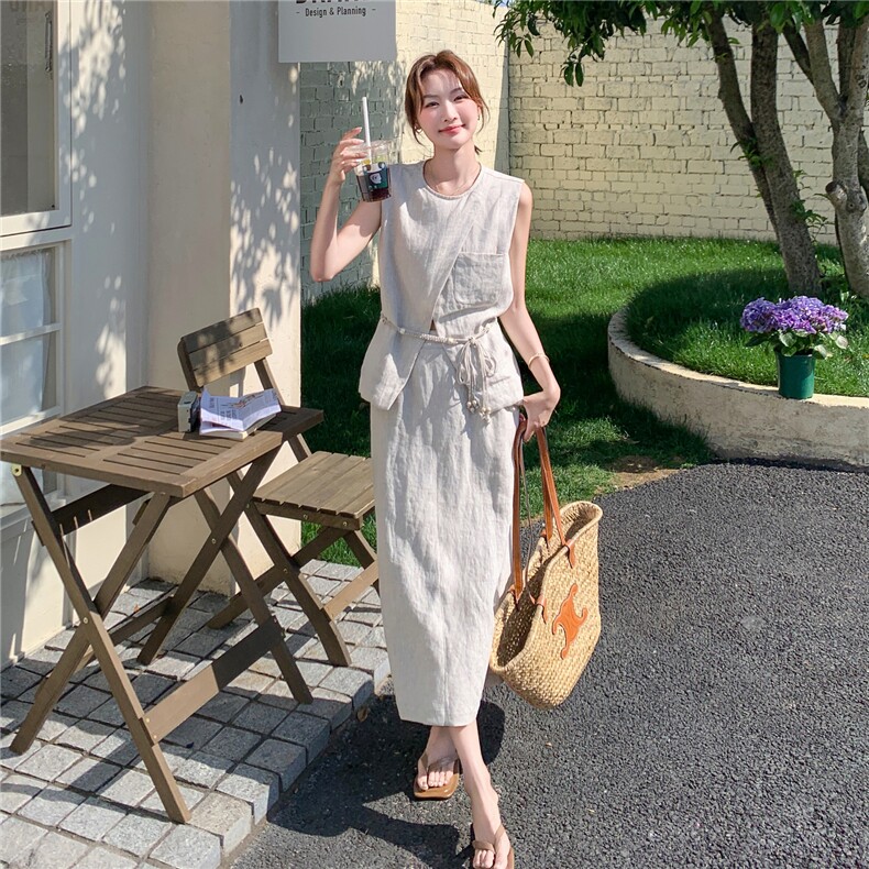 高级麻料套装2c323-165-248,女装套装/套裙,2C323