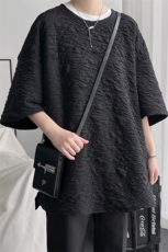 夏款大码肌理感短袖男士复古设计感小众休闲打底T恤A071-T80-P35，男装T恤，电商A071