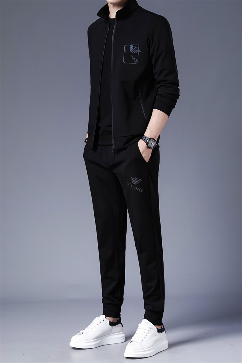 SA8928-3钱塘2020-2新款百搭简约帅气中青年男士厚款卫衣P240,男装休闲套装,钱塘207-2