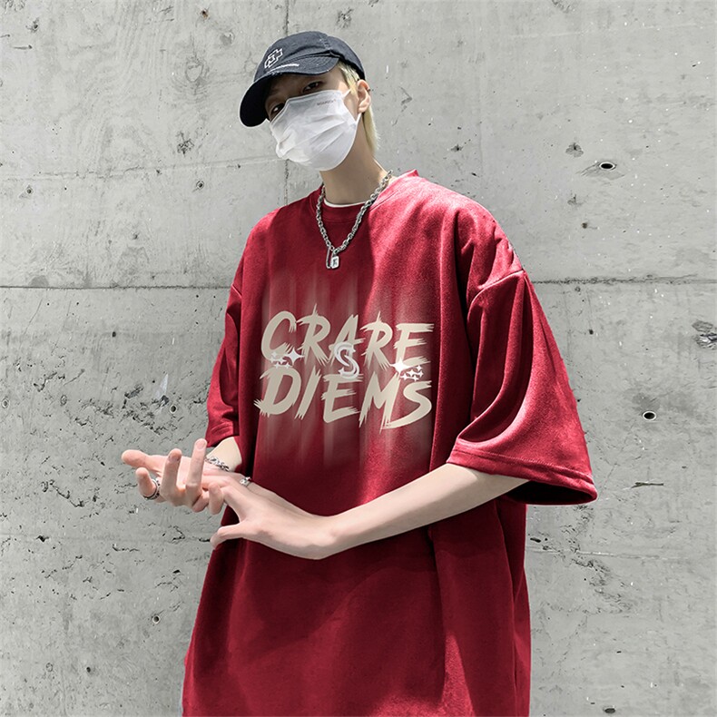 量大优供抖音视频支持得物品质配合二开美式麂皮绒短袖t恤JD236,男装T恤,电商A486