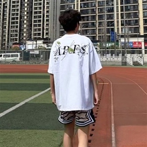 万针全刺绣工艺抖音得物高品质260克重磅纯棉双纱美式高街短袖T恤图片