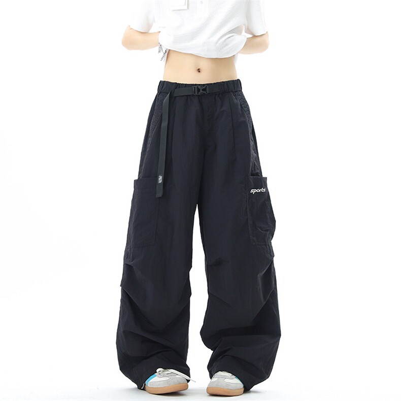 新款多口袋宽松直筒裤高街美式嘻哈裤03XZ211-1-K2552-P60控88,男装休闲裤,星座211-1