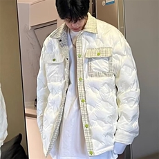 XZ0736-P98网图冬季加厚菱形格小香风棉服男女韩系情侣面包服棉衣，男装棉衣，电商C233