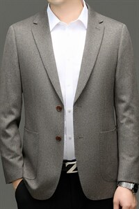 XL-N8856男式秋季新款长袖简约羊毛西服休闲商务便服西装图片