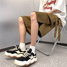冰丝夏季宽松设计感小众大口袋潮牌抖音同款休闲五分裤QK232-P35，男装休闲裤，星座1109-3