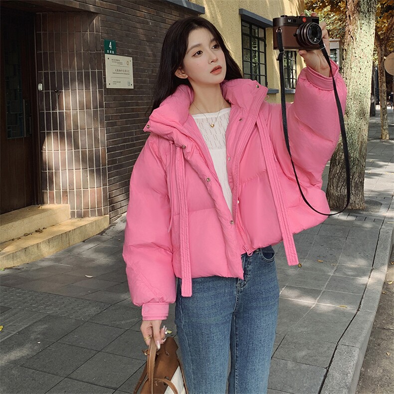 QIUDONG新品女短连帽时尚白鸭绒蝙蝠袖面包服外套L204P200K29,女装棉衣/棉服,2C220