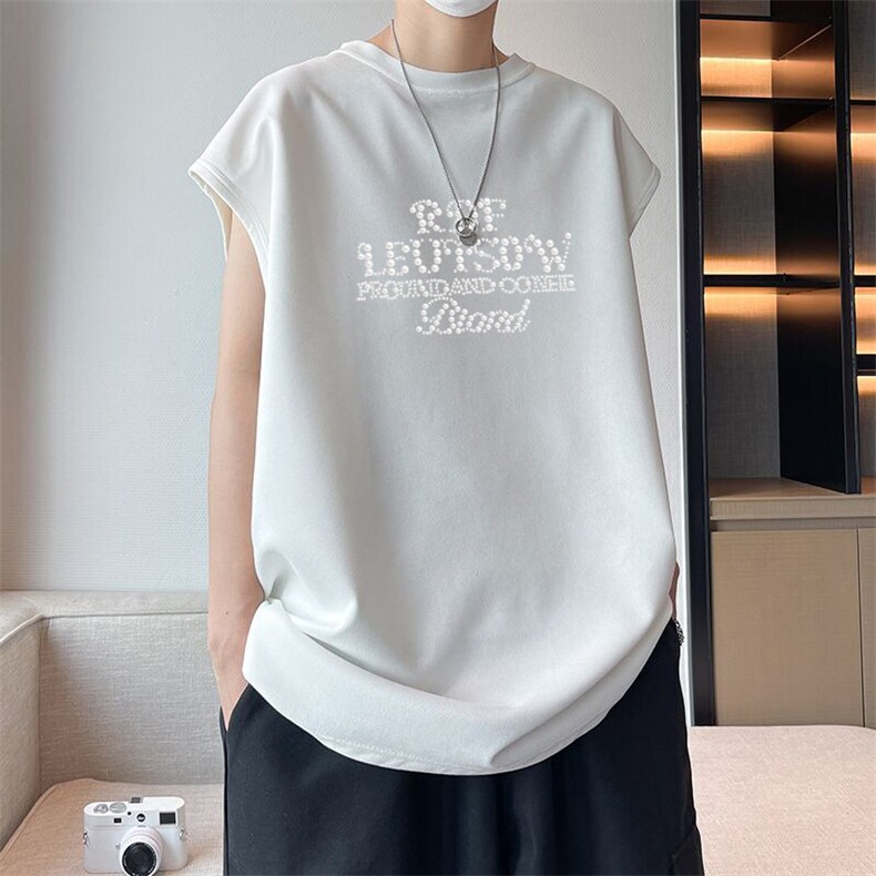 可设48小时发货支持抖音得物来样二开240克重磅美式麂皮绒背心t恤，男装背心/马甲，电商A486