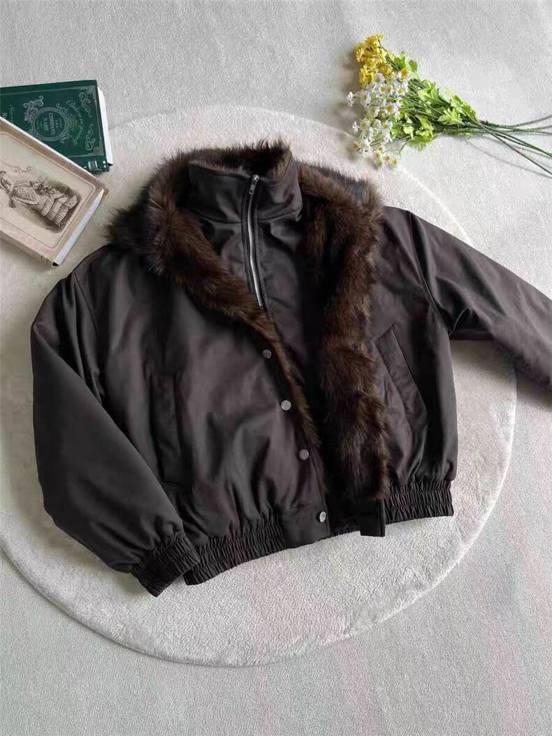 冬季牌情侣美式座山雕加厚外套宽松假两件毛领棉服LM52111-P139,男装棉衣,星座1008