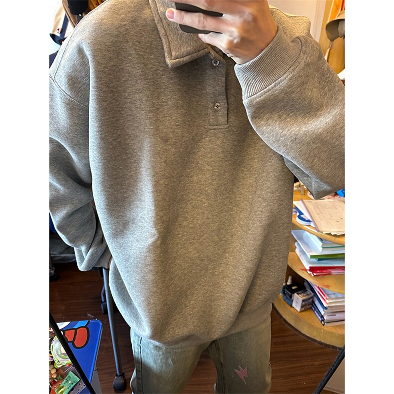 抖音得物高品质二开26春装美式高街结构设计POLO翻领卫衣外套W77,男装Polo衫,电商A486