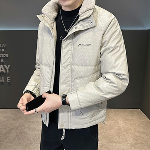 6625 P195 2025冬季新款PU皮羽绒服男士外套图片