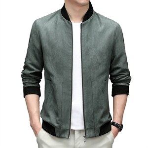 中年男士秋装新款商务休闲纯色夹克衫男立领外套上衣AJY9671-P125,男装夹克,电商B212（原钱塘6029）
