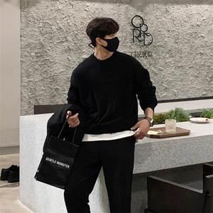 抖音得物高品质二开支持退换 25秋冬美式宽松曼巴纯色圆领卫衣Y77图片