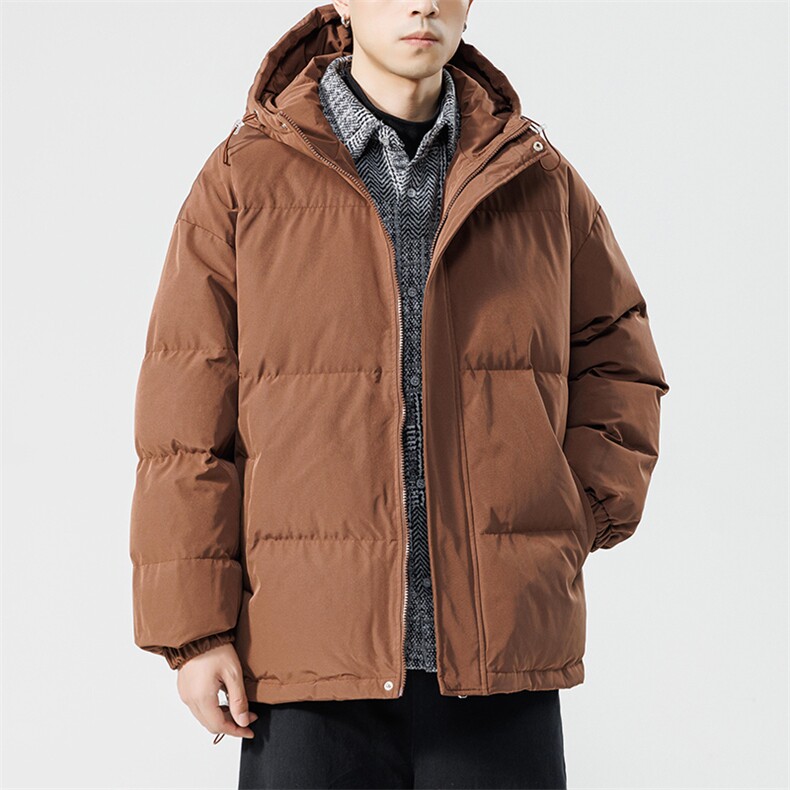 新款冬季日系简约保暖加厚连帽抽绳休闲宽松棉衣外套男MY9086-P90,男装棉衣,电商A128