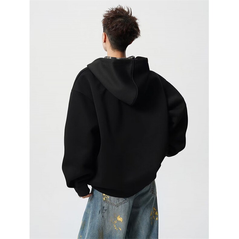 1506/QHY070/P50卫衣男连帽春秋季ins港风宽松潮牌字母印花外套,女装短外套,星座1506